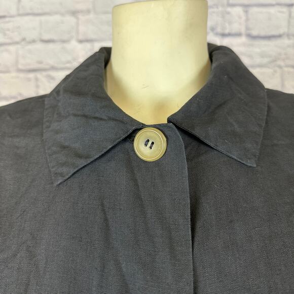 Vintage 90’s LAT NAYLOR THINK TANK black linen top/ jacket size medium to large - Picture 5 of 12